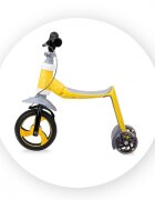 Momi Trotineta transformabila 2 in 1 Elios Yellow lumini LED ghidon reglabil platforma antiderapanta greutate suportata 25 kg