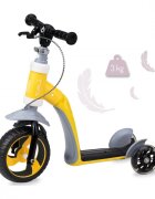 Momi Trotineta transformabila 2 in 1 Elios Yellow lumini LED ghidon reglabil platforma antiderapanta greutate suportata 25 kg