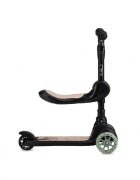Momi Trotineta transformabila 2in1 Kiuru Black ghidon reglabil pliabila scaun reglabil lumini LED greutate suportata 50 kg varsta 3 ani+