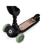 Momi Trotineta transformabila 2in1 Kiuru Black ghidon reglabil pliabila scaun reglabil lumini LED greutate suportata 50 kg varsta 3 ani+