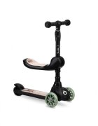 Momi Trotineta transformabila 2in1 Kiuru Black ghidon reglabil pliabila scaun reglabil lumini LED greutate suportata 50 kg varsta 3 ani+