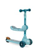 Momi Trotineta transformabila 2in1 Kiuru Blue ghidon reglabil pliabila scaun reglabil lumini LED greutate suportata 50 kg varsta 3 ani+