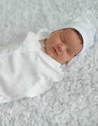 Momykeep Set sac de dormit si caciulita pentru nou-nascuti din bumbac organic