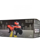 MONI ATV copii fara pedale No Fear Pink cu compartiment pentru jucarii volan cu claxon functii luminoase si muzicale spatarroti rezistentesistem antirasturnare