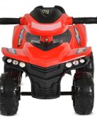 MONI ATV copii fara pedale No Fear Red cu compartiment pentru jucarii volan cu claxon functii luminoase si muzicale spatarroti rezistentesistem antirasturnare