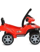MONI ATV copii fara pedale No Fear Red cu compartiment pentru jucarii volan cu claxon functii luminoase si muzicale spatarroti rezistentesistem antirasturnare
