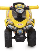 MONI ATV pentru copii fara pedale RideGo Galben cu spatiu depozitare jucarii muzica de la 1 an pana la 20 kg