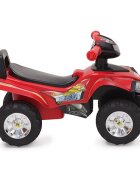 MONI ATV pentru copii fara pedale RideGo Rosu cu spatiu depozitare jucarii muzica de la 1 an pana la 20 kg
