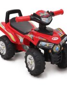 MONI ATV pentru copii fara pedale RideGo Rosu cu spatiu depozitare jucarii muzica de la 1 an pana la 20 kg