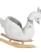 MONI Balansoar din plus Swan White cu scaunel si spatar centura de siguranta functii muzicale greutate admisa 30 kg dimensiune 64x37x72 cm