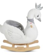 MONI Balansoar din plus Swan White cu scaunel si spatar centura de siguranta functii muzicale greutate admisa 30 kg dimensiune 64x37x72 cm