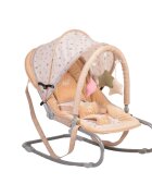 MONI Balansoar pentru bebelusi Lulu Beige cu arcada jucariicapotina reglabilaspatar reglabil in 2 pozitiicenturi de sigurantahusa detasabila si manere pentru transport usor
