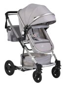 MONI Carucior 2 in 1 transformabil Gigi Light Grey cu sezut reversibilroti rezistentehusa picioare si geanta mamici inclusepliere usoaracadru rezistent din aluminiucapotina mare