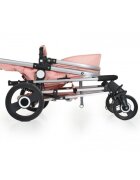 MONI Carucior 2 in 1 transformabil Gigi Pink cu sezut reversibilroti rezistentehusa picioare si geanta mamici inclusepliere usoaracadru rezistent din aluminiucapotina mare