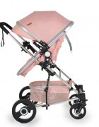 MONI Carucior 2 in 1 transformabil Gigi Pink cu sezut reversibilroti rezistentehusa picioare si geanta mamici inclusepliere usoaracadru rezistent din aluminiucapotina mare