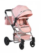MONI Carucior 2 in 1 transformabil Gigi Pink cu sezut reversibilroti rezistentehusa picioare si geanta mamici inclusepliere usoaracadru rezistent din aluminiucapotina mare