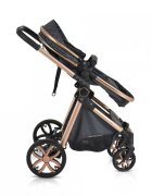 MONI Carucior 2in1 transformabil Alma Black cu Sezut reversibilCadru din aluminiuRoti EVA rezistente cu suspensii FranaCapotina cu vizier Spatar reglabil Centura de sigurantaCos de cumparaturi Husa picioare si Geanta