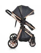 MONI Carucior 2in1 transformabil Alma Black cu Sezut reversibilCadru din aluminiuRoti EVA rezistente cu suspensii FranaCapotina cu vizier Spatar reglabil Centura de sigurantaCos de cumparaturi Husa picioare si Geanta