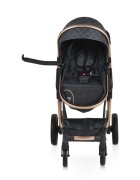 MONI Carucior 2in1 transformabil Alma Black cu Sezut reversibilCadru din aluminiuRoti EVA rezistente cu suspensii FranaCapotina cu vizier Spatar reglabil Centura de sigurantaCos de cumparaturi Husa picioare si Geanta