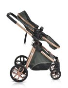 MONI Carucior 2in1 transformabil Alma Green cu Sezut reversibilCadru din aluminiuRoti EVA rezistente cu suspensiiFranaCapotina cu vizierSpatar reglabilCentura de sigurantaCos de cumparaturiHusa picioare si Geanta