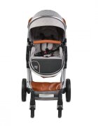 MONI Carucior 2in1 transformabil Alma Grey cu Sezut reversibilCadru din aluminiuRoti EVA rezistente cu suspensiiFranaCapotina cu vizierSpatar reglabilCentura de sigurantaCos de cumparaturiHusa picioare si Geanta