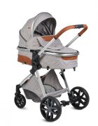 MONI Carucior 2in1 transformabil Alma Grey cu Sezut reversibilCadru din aluminiuRoti EVA rezistente cu suspensiiFranaCapotina cu vizierSpatar reglabilCentura de sigurantaCos de cumparaturiHusa picioare si Geanta