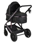 MONI Carucior convertibil 2in1 All Road Black cu Cadru din aluminiu galvanizatRoti rezistente cu suspensiiSpatar reglabilManer reglabil 6 pozitii inaltimeCopertina XXLHusa picioare si suport pahar inclusePana la 4 ani