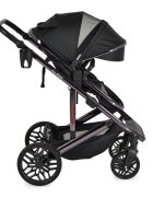 MONI Carucior convertibil 2in1 All Road Black cu Cadru din aluminiu galvanizatRoti rezistente cu suspensiiSpatar reglabilManer reglabil 6 pozitii inaltimeCopertina XXLHusa picioare si suport pahar inclusePana la 4 ani