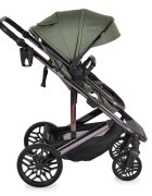 MONI Carucior convertibil 2in1 All Road DarkGreen cu Cadru din aluminiu galvanizatRoti rezistente cu suspensiiSpatar reglabilManer reglabil 6 pozitii inaltimeCopertina XXLHusa picioare+suport pahar inclusePana la 4ani