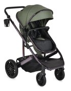 MONI Carucior convertibil 2in1 All Road DarkGreen cu Cadru din aluminiu galvanizatRoti rezistente cu suspensiiSpatar reglabilManer reglabil 6 pozitii inaltimeCopertina XXLHusa picioare+suport pahar inclusePana la 4ani