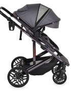 MONI Carucior convertibil 2in1 All Road Grey cu Cadru din aluminiu galvanizatRoti rezistente cu suspensiiSpatar reglabilManer reglabil 6 pozitii inaltimeCopertina XXLHusa picioare si suport pahar inclusePana la 4 ani