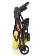 MONI Carucior sport pentru copii Capri Yellow Spatar reglabil cu pozitie de somn Suport pentru picioare reglabil Centura de siguranta Roti spate cu frana Copertina reglabila Recomandat de la 6luni