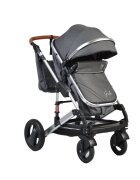 MONI Carucior transformabil 2in1 Gala Black cu sistem dublu de suspensiicadru din aluminiumaner reglabil pe inaltimecopertina XXLsezut reversibilhusa picioare si geanta mamici inclusa