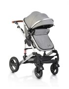MONI Carucior transformabil 2in1 Gala Dark Grey cu sistem dublu de suspensiicadru din aluminiumaner reglabil pe inaltimecopertina XXLsezut reversibilhusa picioare si geanta mamici inclusa