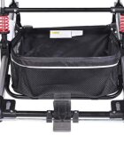 MONI Carucior transformabil 2in1 Gala Premium Panther cu sistem dublu de suspensiicadru din aluminiumaner reglabil pe inaltimecopertina XXLsezut reversibilhusa picioare si geanta mamici inclusa