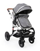 MONI Carucior transformabil 2in1 Gala Premium Stars cu sistem dublu de suspensiicadru din aluminiumaner reglabil pe inaltimecopertina XXLsezut reversibilhusa picioare si geanta mamici inclusa