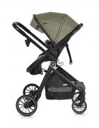 MONI Carucior transformabil 2in1 Rio Green pana la 22 kgcadru din aluminiuspatar reglabilscaun reversibilroti din spuma EVA pivotante cu amortizor si rulmentbaldachinhusa picioaregeantaplasa insectesuport pahar