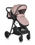MONI Carucior transformabil 2in1 Rio Pink pana la 22 kgcadru din aluminiuspatar reglabilscaun reversibilroti din spuma EVA pivotante cu amortizor si rulmentbaldachinhusa picioaregeantaplasa insectesuport pahar