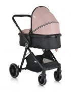 MONI Carucior transformabil 2in1 Rio Pink pana la 22 kgcadru din aluminiuspatar reglabilscaun reversibilroti din spuma EVA pivotante cu amortizor si rulmentbaldachinhusa picioaregeantaplasa insectesuport pahar
