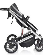MONI Carucior transformabil 2in1 Thira Grey cu cadru din aluminiuGreutate admisa 22 kgCapotina reglabilaManer reglabil din piele ecologicaBara de protectie detasabilaCentura de sigurantaHusa picioare si Geanta incluse