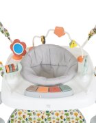 MONI Jumper pentru copii Hop Gri cu inaltime reglabilasezut rotativ 360 grade panou muzical cu taste jucarii cu diferite forme culori si texturi recomandat copii peste 6 luni si greutatea de pana la 12 kg