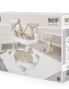 MONI Jumper pentru copii Hop Gri cu inaltime reglabilasezut rotativ 360 grade panou muzical cu taste jucarii cu diferite forme culori si texturi recomandat copii peste 6 luni si greutatea de pana la 12 kg