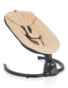 MONI Leagan electric pentru bebelusi Clarissa Beige cu telecomanda senzor de miscare5 viteze de leganare cronometru bluetooth pernuta baldachin cu jucarii si plasa insecte husa detasabilacentura de siguranta