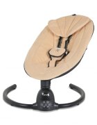 MONI Leagan electric pentru bebelusi Clarissa Beige cu telecomanda senzor de miscare5 viteze de leganare cronometru bluetooth pernuta baldachin cu jucarii si plasa insecte husa detasabilacentura de siguranta