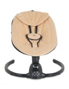 MONI Leagan electric pentru bebelusi Clarissa Beige cu telecomanda senzor de miscare5 viteze de leganare cronometru bluetooth pernuta baldachin cu jucarii si plasa insecte husa detasabilacentura de siguranta