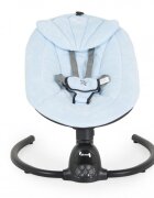 MONI Leagan electric pentru bebelusi Clarissa Blue cu telecomanda senzor de miscare5 viteze de leganare cronometru bluetooth pernuta baldachin cu jucarii si plasa insecte husa detasabilacentura de siguranta