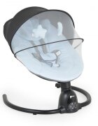 MONI Leagan electric pentru bebelusi Clarissa Blue cu telecomanda senzor de miscare5 viteze de leganare cronometru bluetooth pernuta baldachin cu jucarii si plasa insecte husa detasabilacentura de siguranta