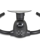 MONI Leagan electric pentru bebelusi Clarissa Blue cu telecomanda senzor de miscare5 viteze de leganare cronometru bluetooth pernuta baldachin cu jucarii si plasa insecte husa detasabilacentura de siguranta