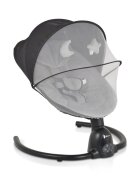 MONI Leagan electric pentru bebelusi Clarissa Grey cu telecomanda senzor de miscare5 viteze de leganare cronometru bluetooth pernuta baldachin cu jucarii si plasa insecte husa detasabilacentura de siguranta