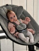 MONI Leagan electric pentru bebelusi Clarissa Grey cu telecomanda senzor de miscare5 viteze de leganare cronometru bluetooth pernuta baldachin cu jucarii si plasa insecte husa detasabilacentura de siguranta